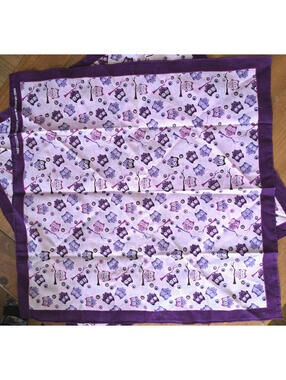 Vintage 90s PARIS ACCESSORIES Bandana Scarf Set Pink Purple OWL Colorfast Cotton